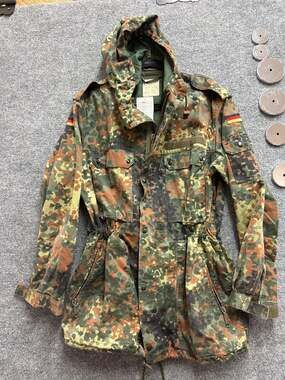 German Military Bundeswehr Flecktarn Camo Parka Field Jacket Size 165-175/95